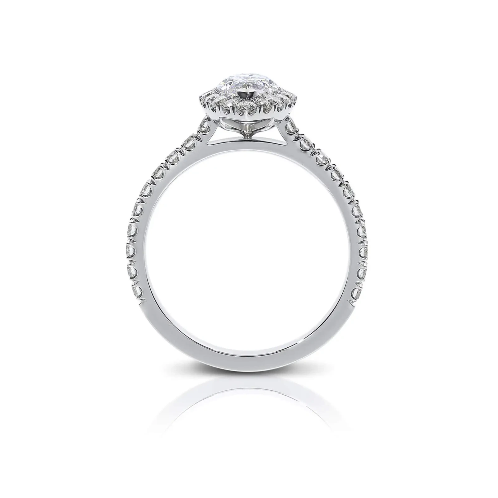 Marquise Cut Diamond Halo Engagement Ring