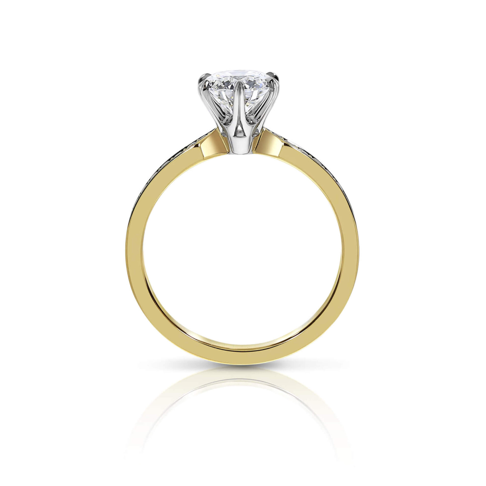 Round Diamond Engagement Ring with Pavé Set Diamond Band