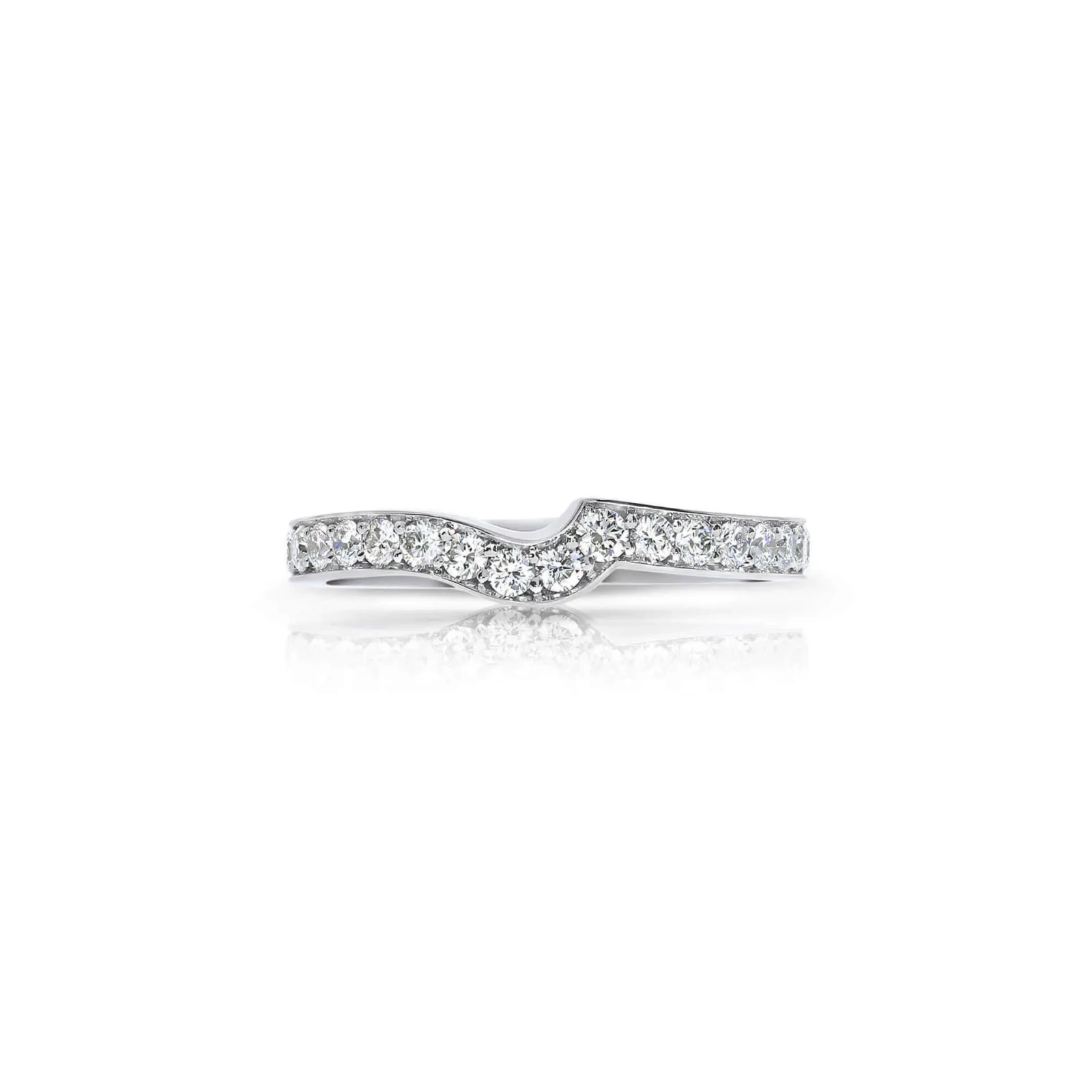 Contoured Pavé Set Diamond Eternity Wedding Ring
