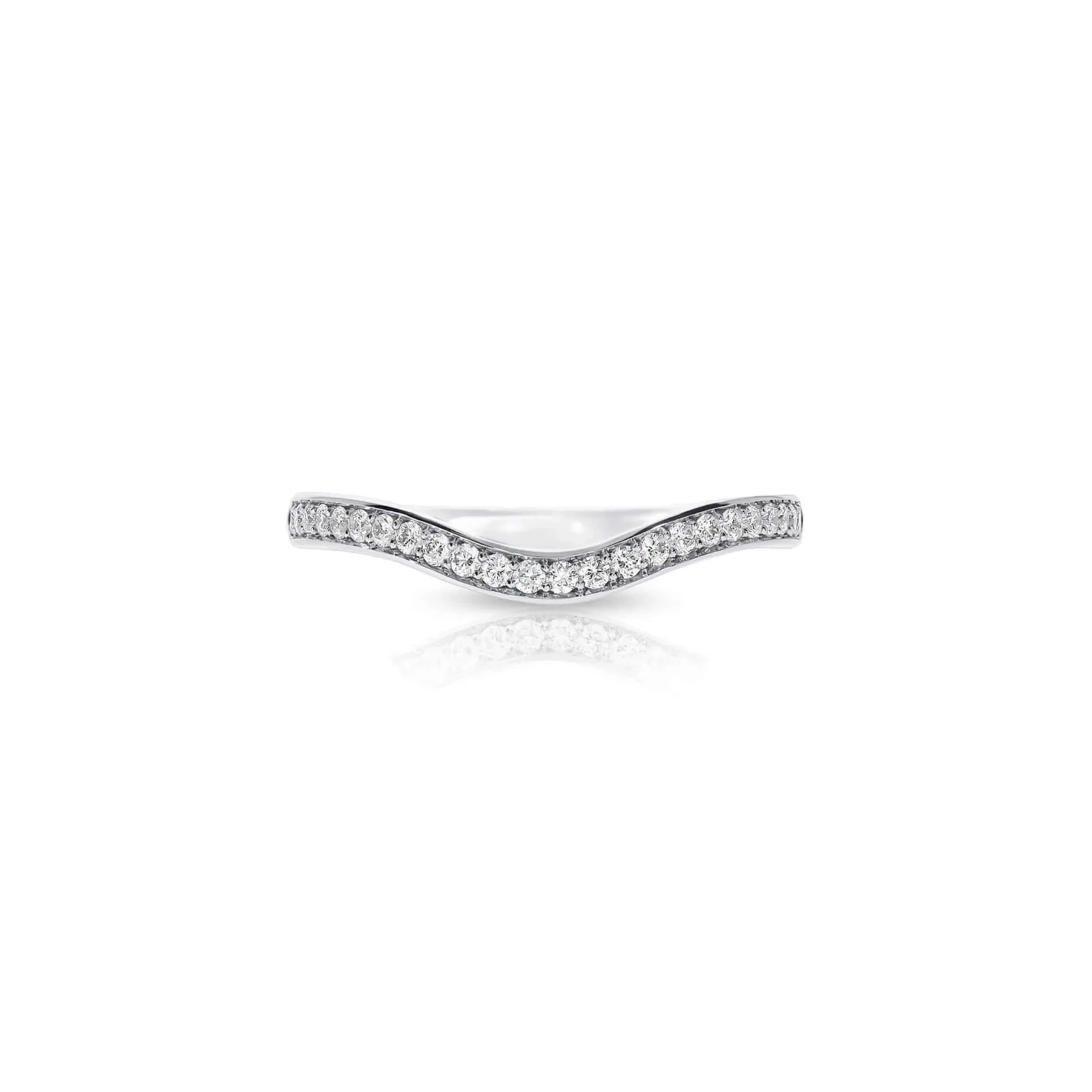 Contoured Pavé Set Diamond Eternity Wedding Ring
