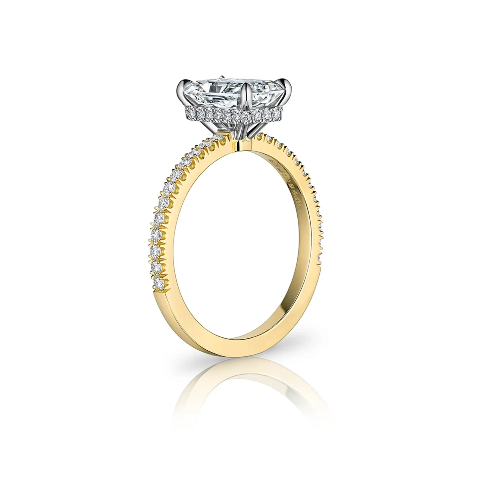 Radiant Cut Diamond Hidden Halo Engagement Ring