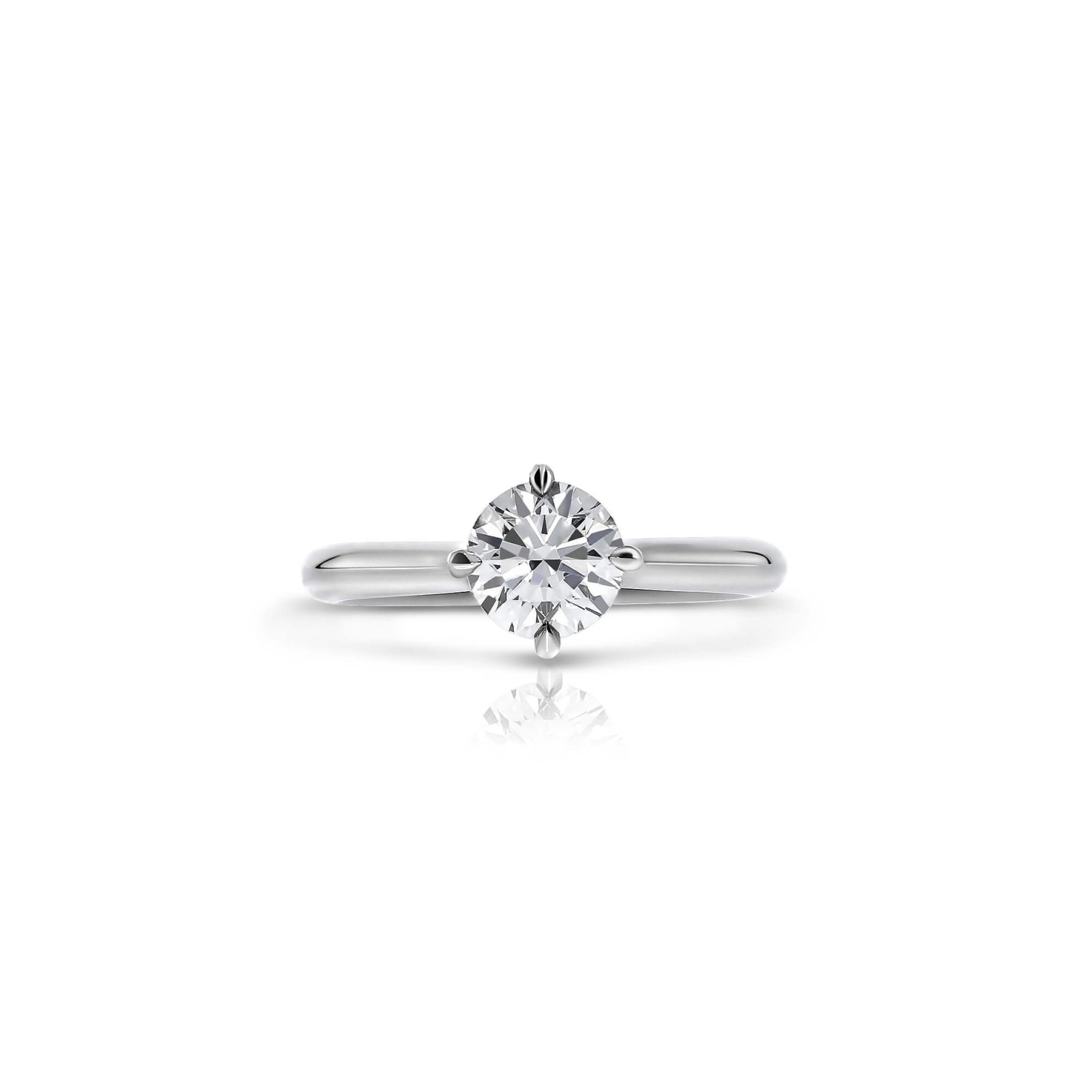 Four Claw Compass Set Solitaire Engagement Ring
