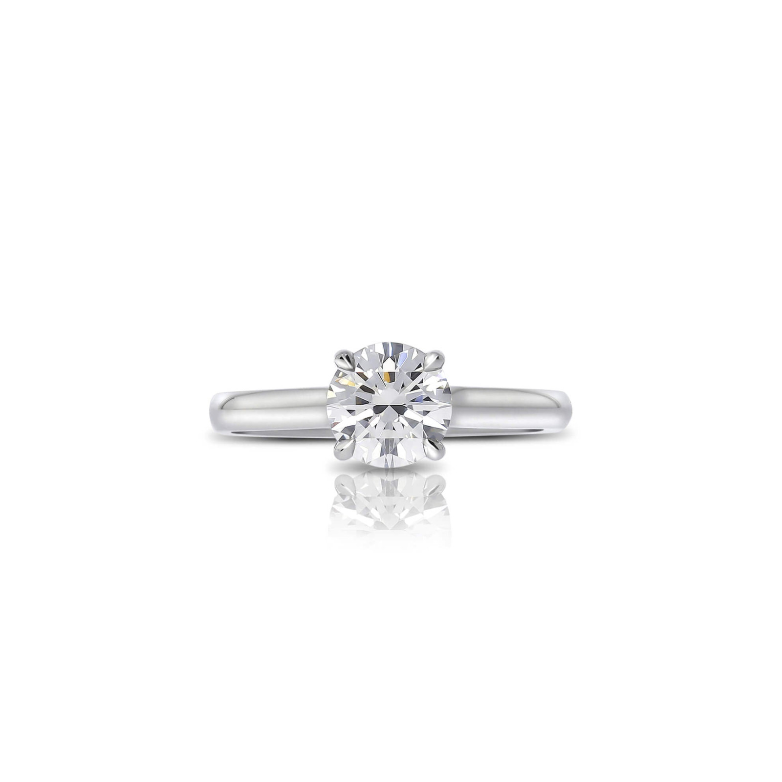 Solitaire Engagement Ring With Diamond Set Bezel & Bridge