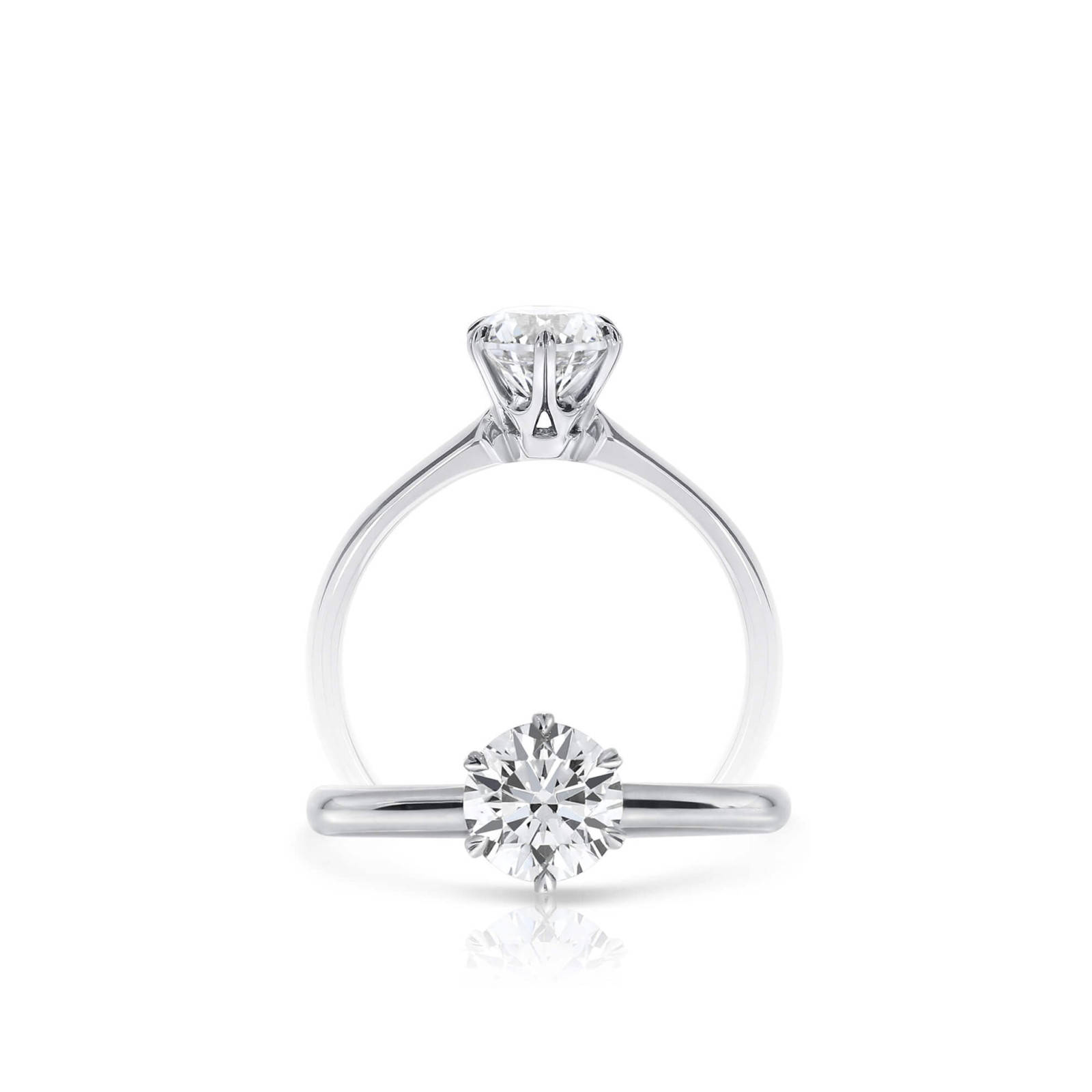 Six Claw Diamond Solitaire Engagement Ring