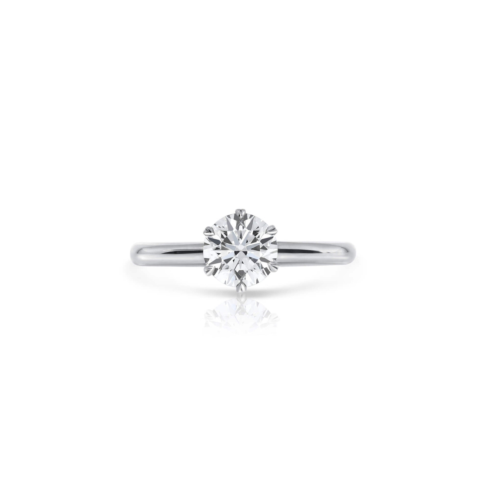 Six Claw Diamond Solitaire Engagement Ring