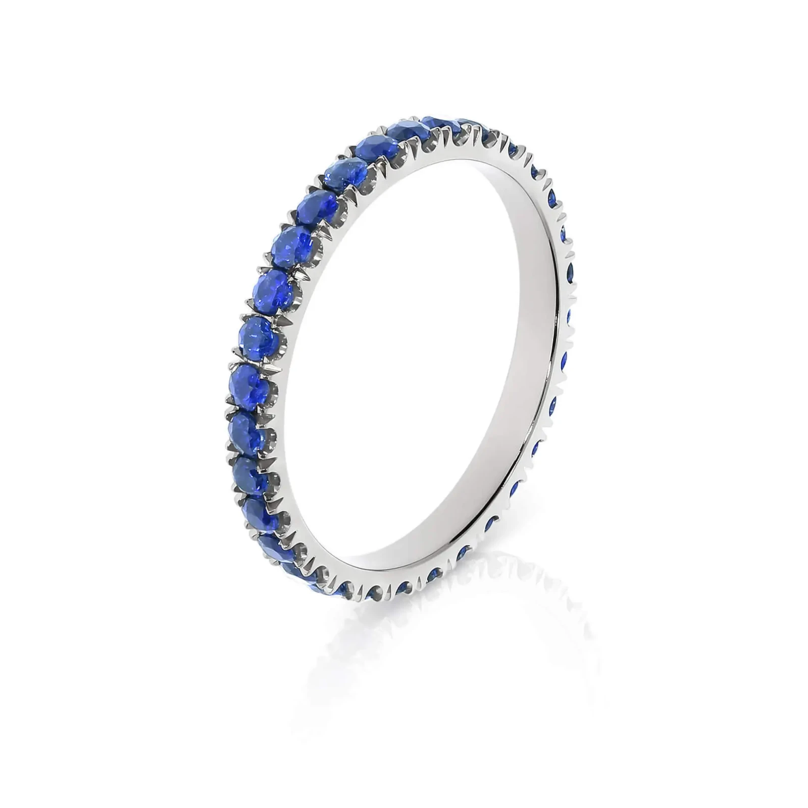 Scallop Set Sapphire Eternity Wedding Ring