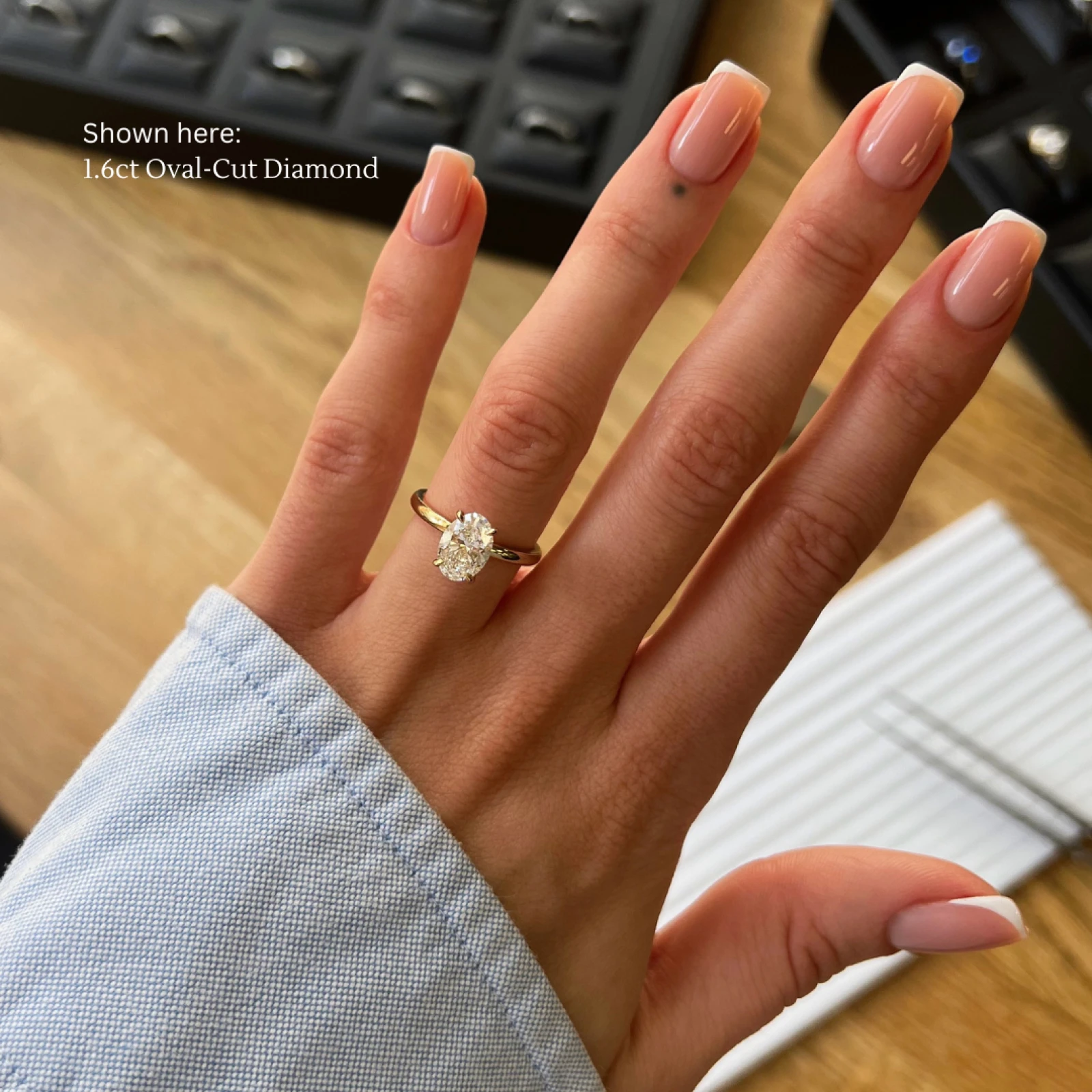Four Claw Oval Cut Diamond Solitaire Engagement Ring