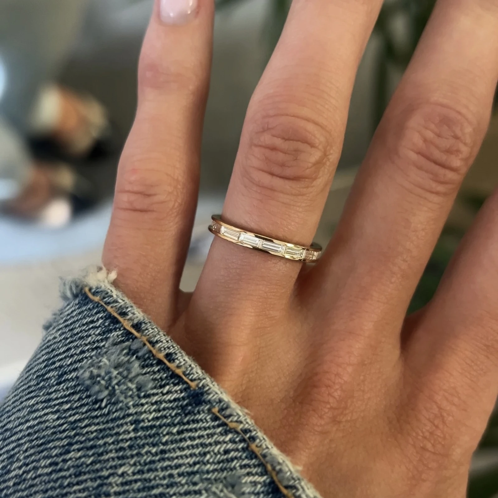 Channel Set Baguette Diamond Eternity Wedding Ring