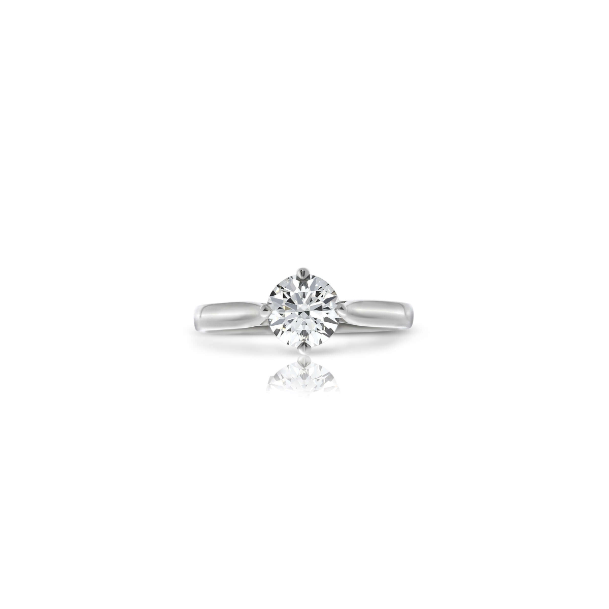 Four Claw Compass Set Diamond Solitaire Engagement Ring