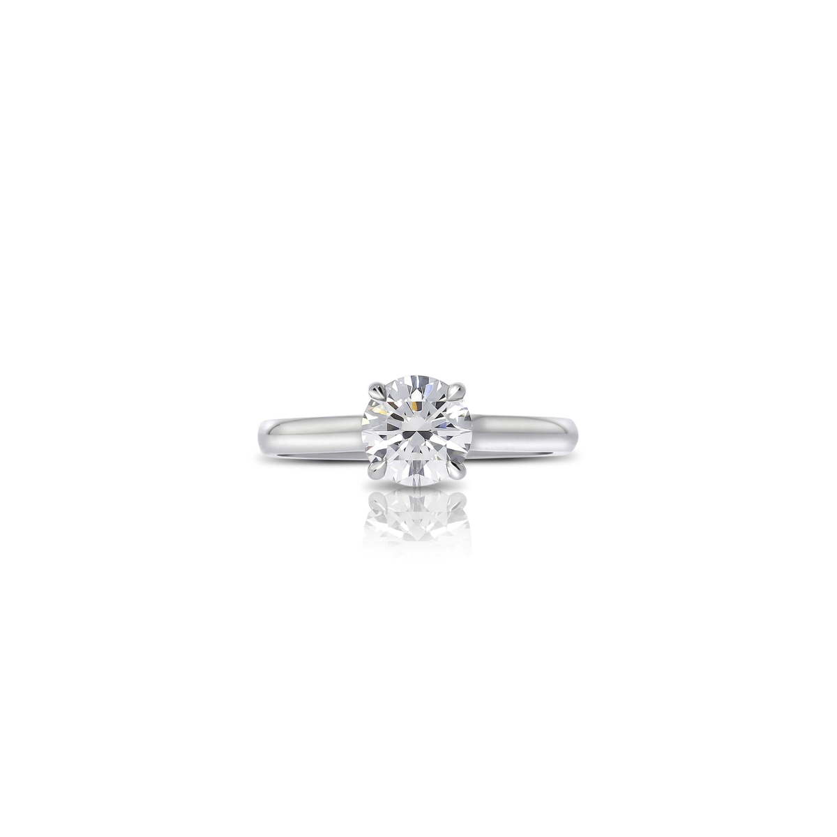 Solitaire Engagement Ring With Diamond Set Bezel & Bridge