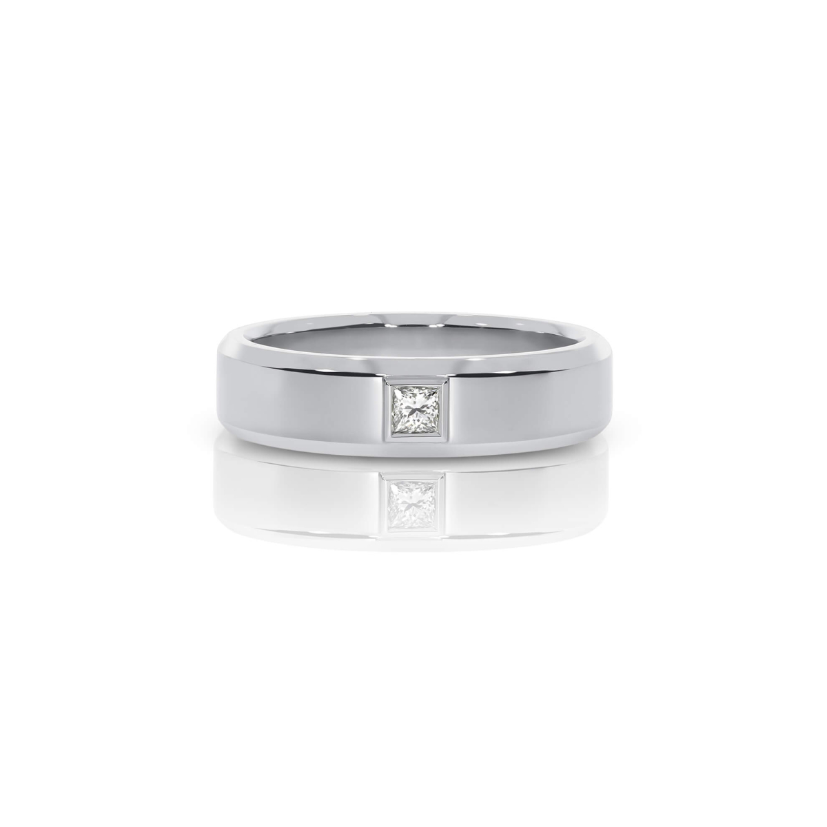 Bevelled Edge Diamond Band