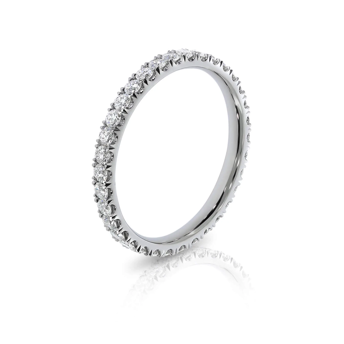 Scallop Set Diamond Eternity Wedding Ring