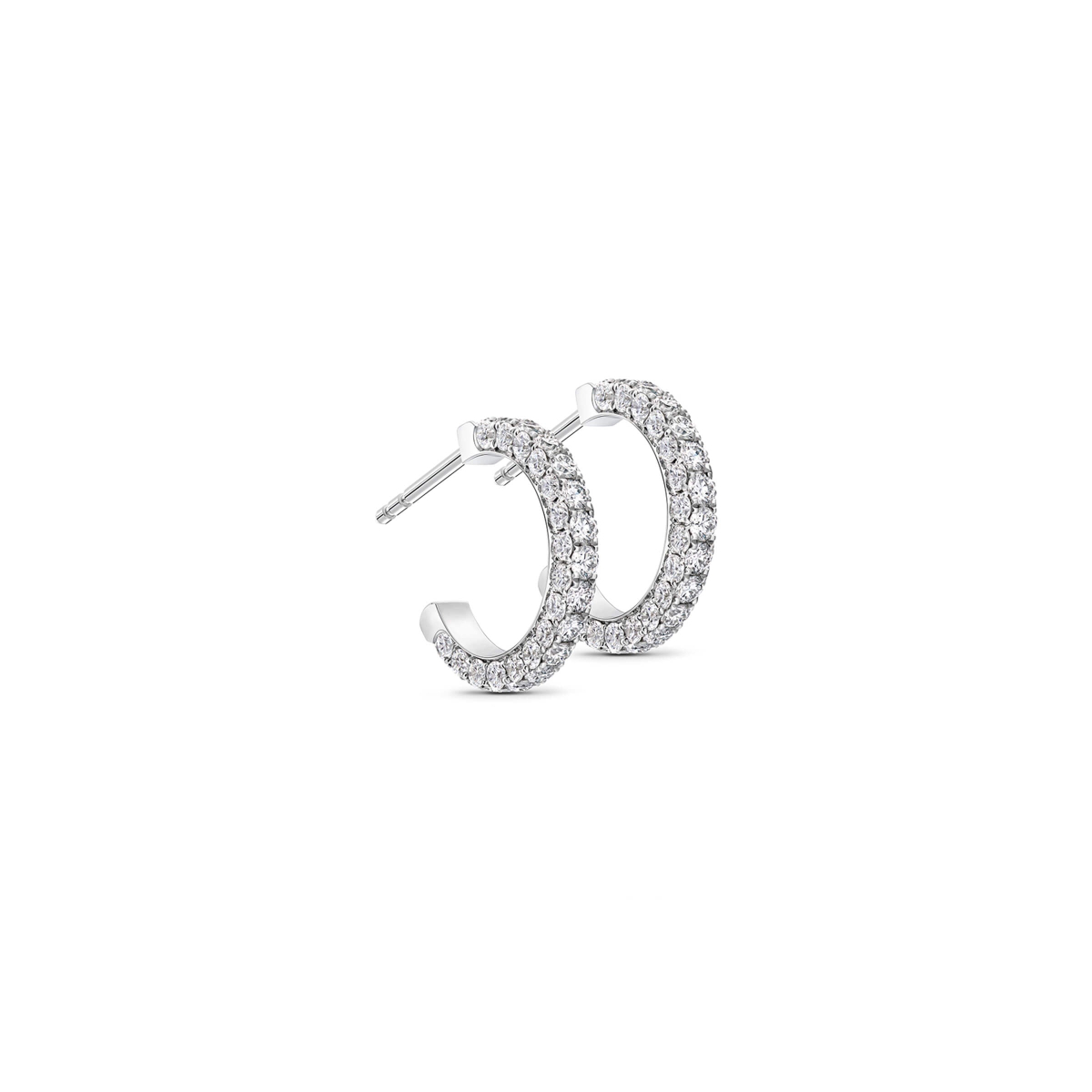 Three Row Pavé Hoops